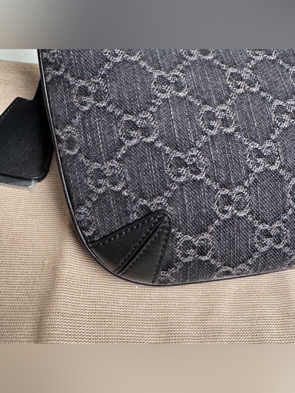 Gucci Horsebit Monogram Denim Slim Shoulder Bag - Picture 11 of 15